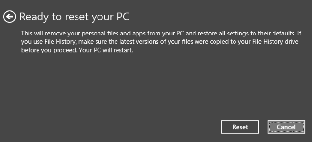 Процесс сброса и восстановления Windows
