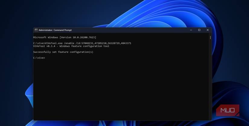 Запуск ViVeTool в Windows 11