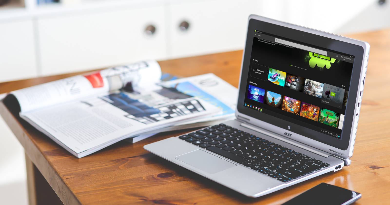 GeForce Now on Windows 11 laptop