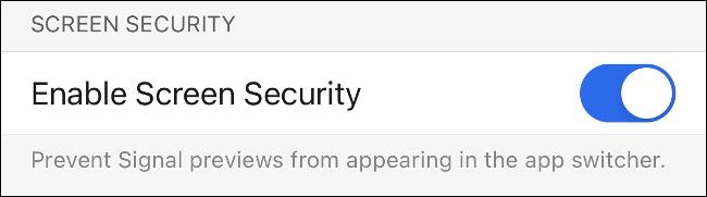 Экран настройки Screen Security в Signal с пояснениями
