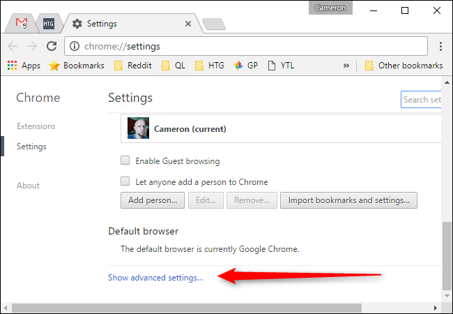 Настройки обработчиков в Chrome