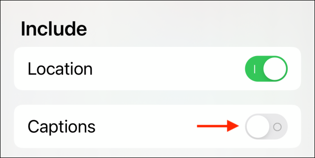 Нажать переключатель рядом с Captions