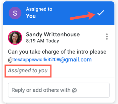 Нажмите галочку, чтобы завершить задачу