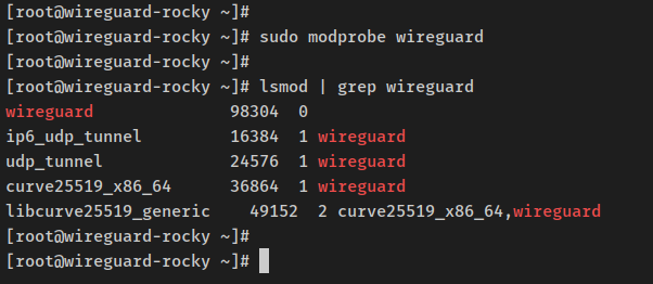 Проверка и включение модуля wireguard в ядре