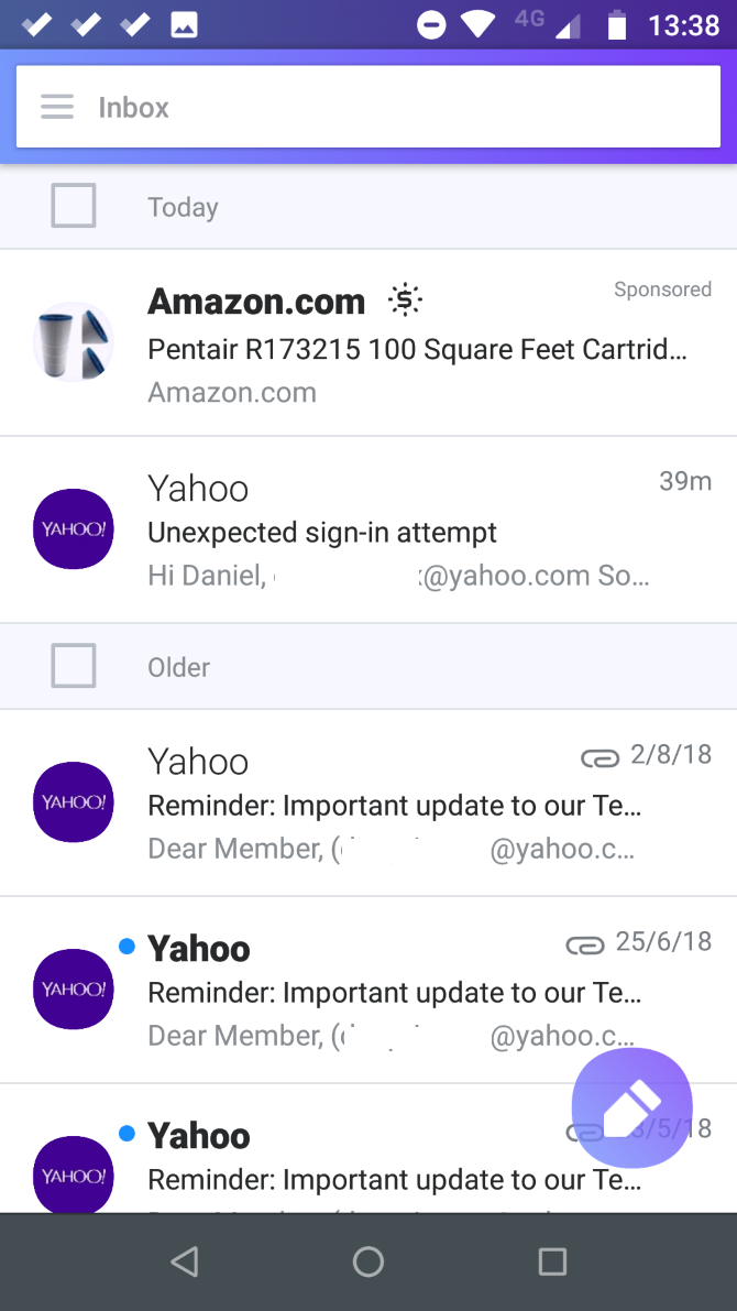 yahoo block email smartphone