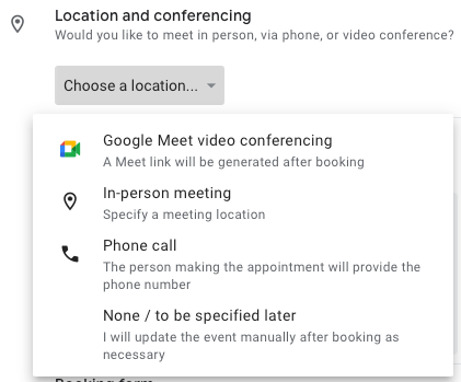 Варианты места встречи