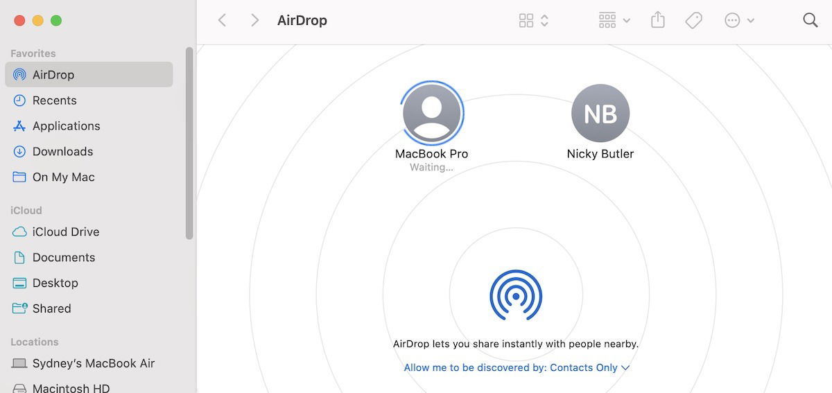 Apple Airdrop Sending