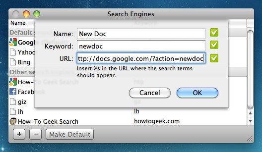 Добавление поискового движка в Chrome