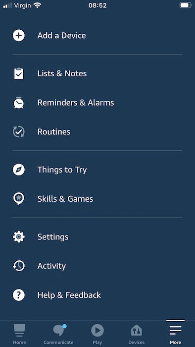 Страница навыка AnyPod в приложении Alexa