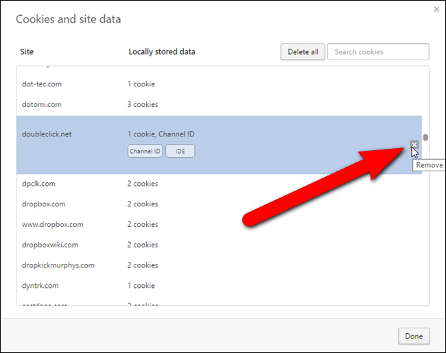 Удаление куки для сайта в Opera