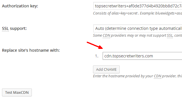 Результат теста: Test passed в настройках CDN плагина