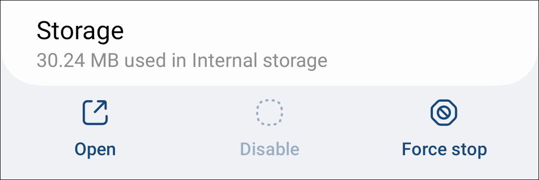 Опция отключения недоступна — серая