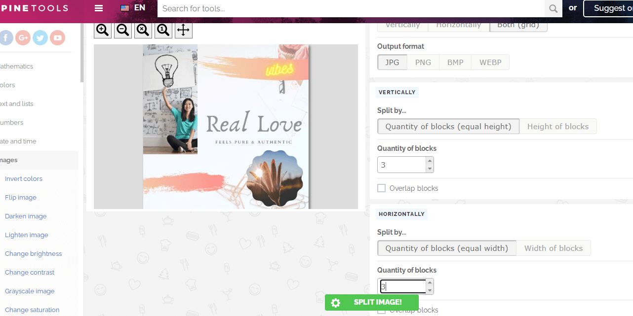 Split image for Puzzle Feed