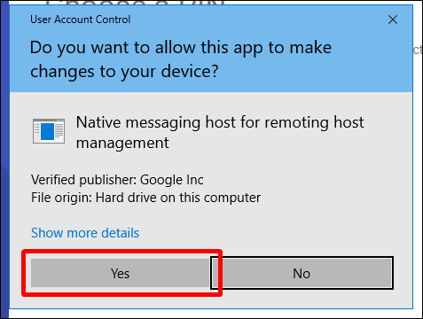 Запрос разрешения на изменения в Windows для установки удалённого доступа