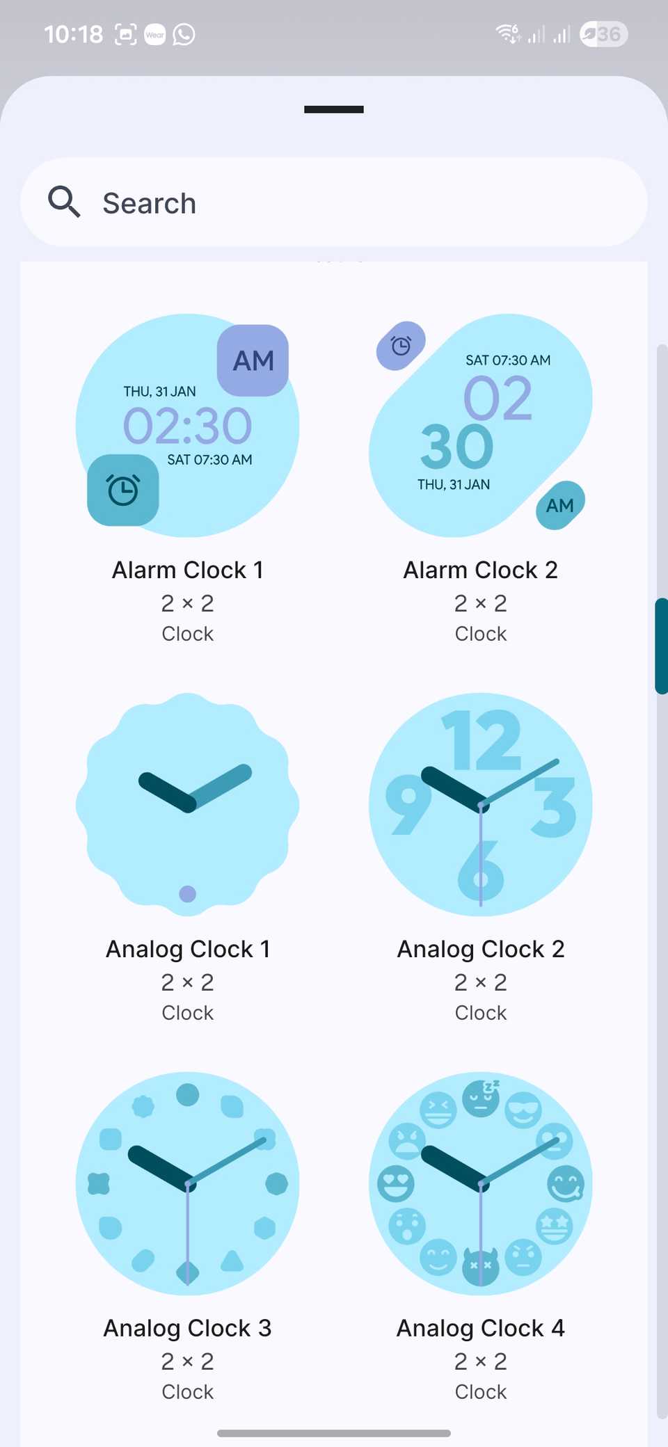 Some clock widgets in the Material You widget pack.