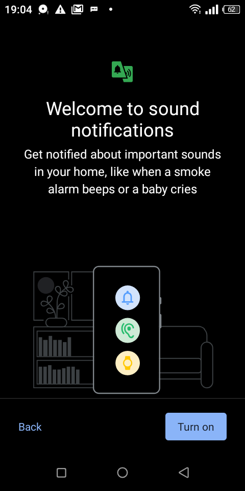 Скриншот страницы настроек звукового уведомления в приложении Google