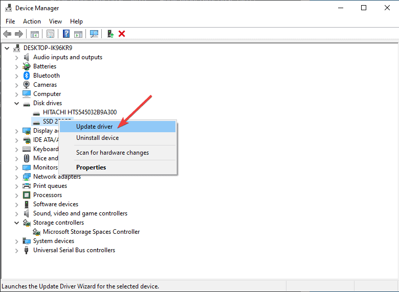 Обновление драйвера SSD для ATTEMPTED_WRITE_TO_CM_PROTECTED_STORAGE