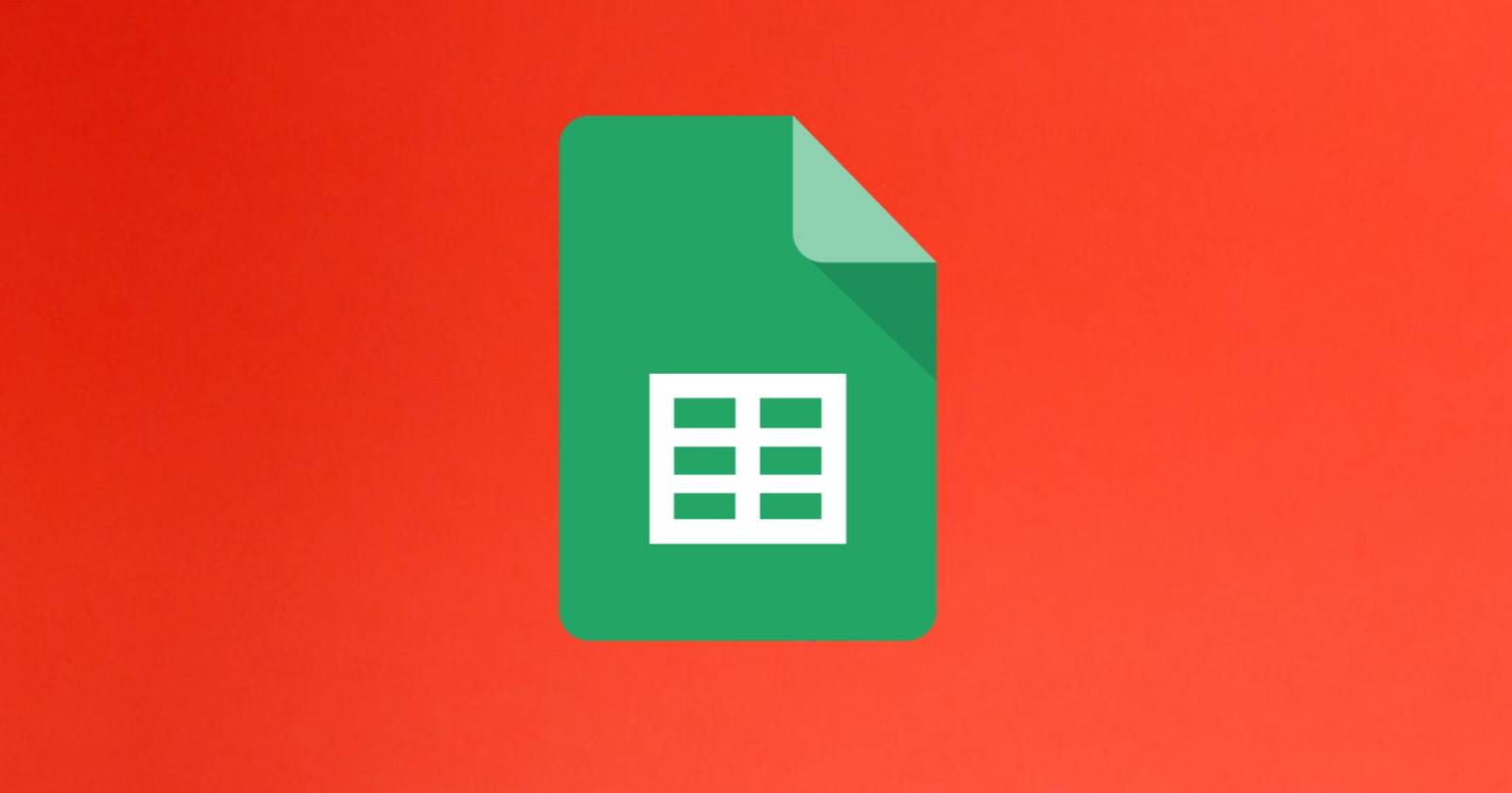 Логотип Google Sheets на красном фоне