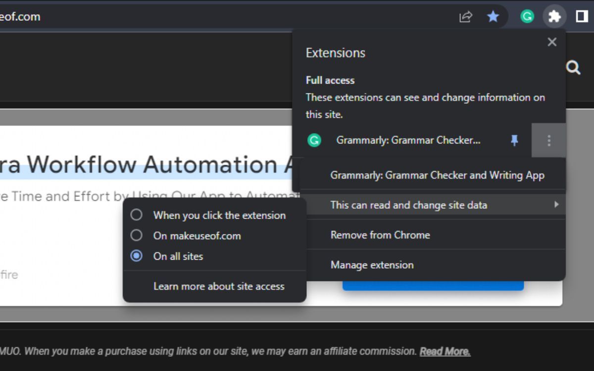 Управление разрешениями расширений в Chrome