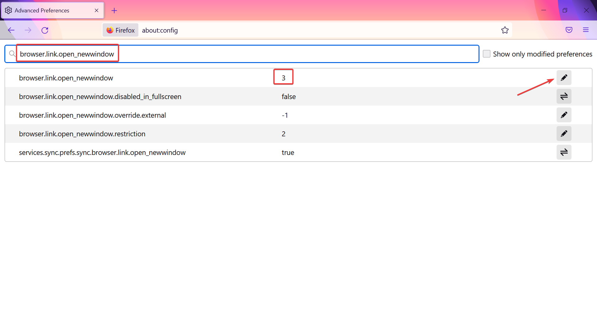 Редактирование browser.link.open_newwindow