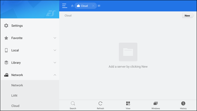 Раздел Network в ES File Explorer