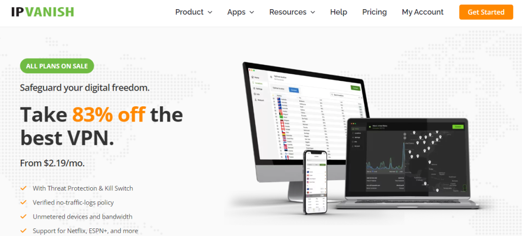 Сайт IPVanish с предложением FlashRouters