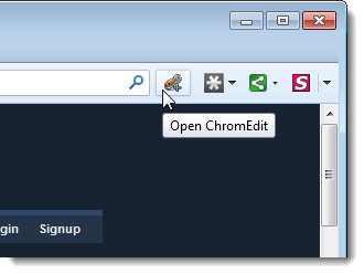 Кнопка ChromEdit Plus справа от адресной строки