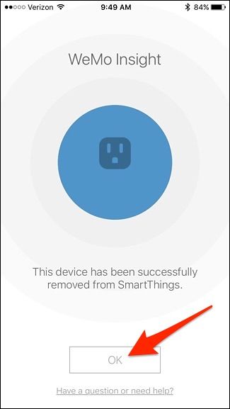 Скриншот списка устройств после удаления