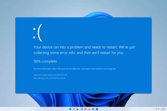 Исправить BUGCODE_WIFIADAPTER_DRIVER — руководство
