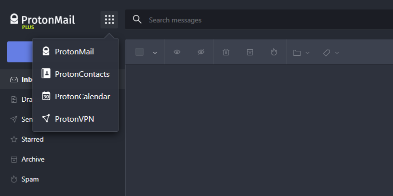 Selecting Applications in ProtonMail