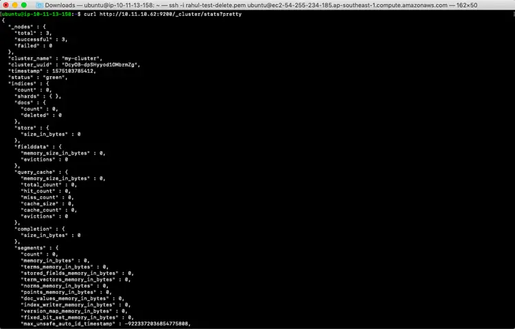 Статистика кластера после присоединения узлов