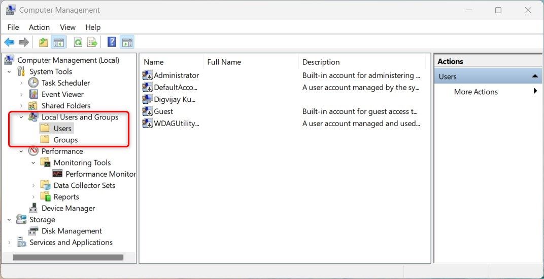 Открыть через Управление компьютером