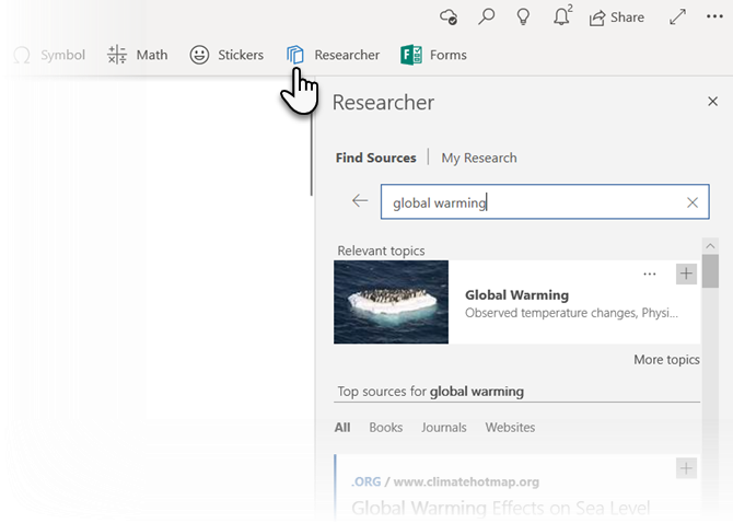 Researcher in OneNote