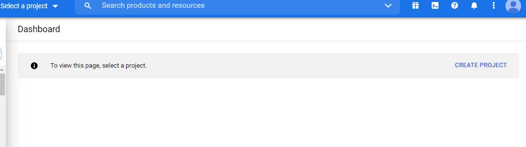 Панель Google Developers Console