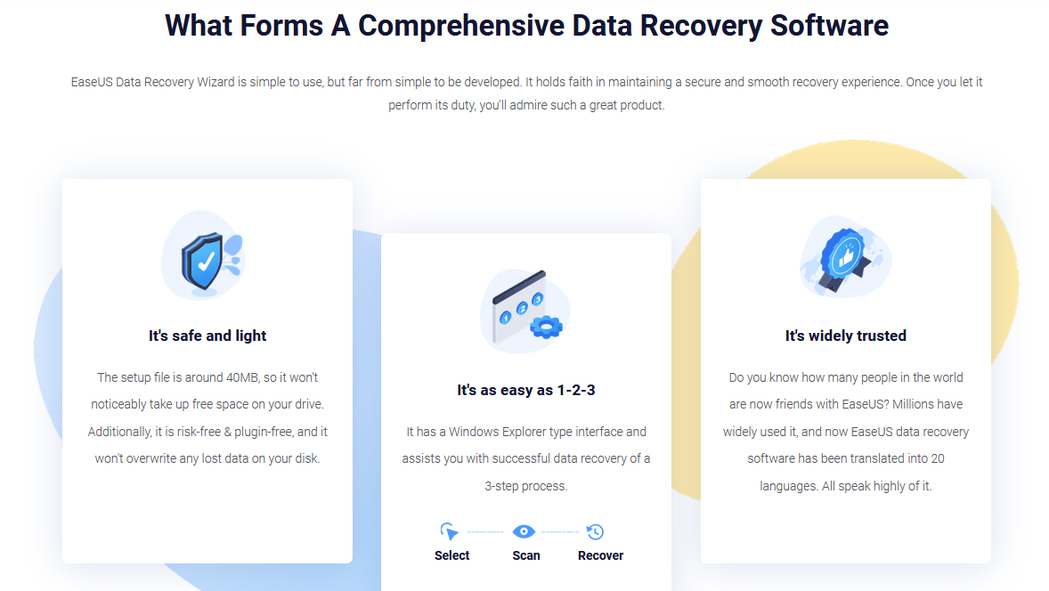 Интерфейс приложения EaseUS Data Recovery