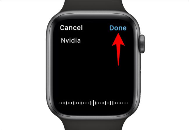 Голосовой ввод названия или тикера акции для добавления на Apple Watch