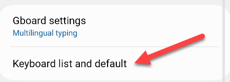 Откройте Список клавиатур и по умолчанию.