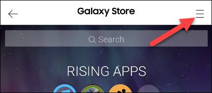 Коснитесь меню в приложении Galaxy Wearable