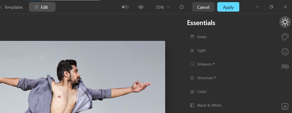 Выбор Редактировать — скриншот
