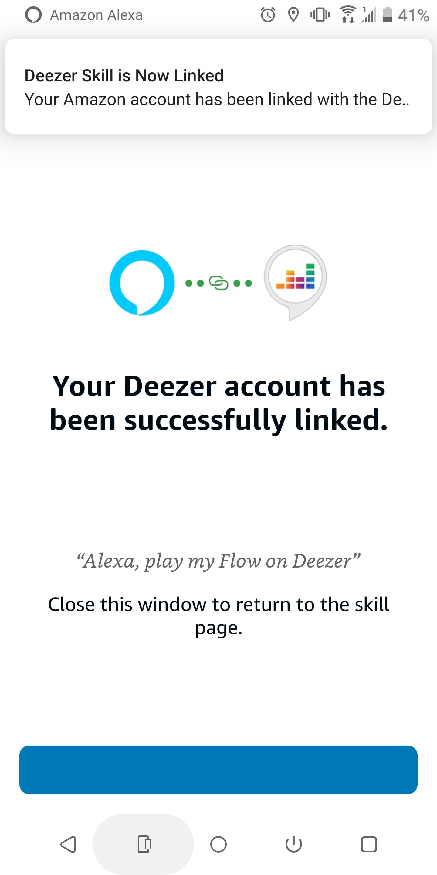 Подключённый аккаунт Deezer в Alexa