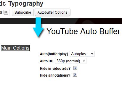 Параметры автобаффера и удаления рекламы встроенные в интерфейс YouTube