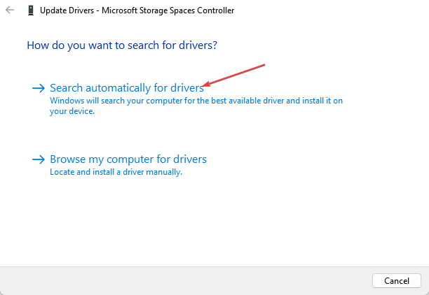 Выбор автоматического поиска обновлённого драйвера в Windows