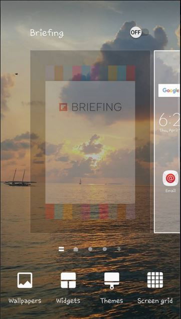 Экран Briefing (Flipboard) на Galaxy S7