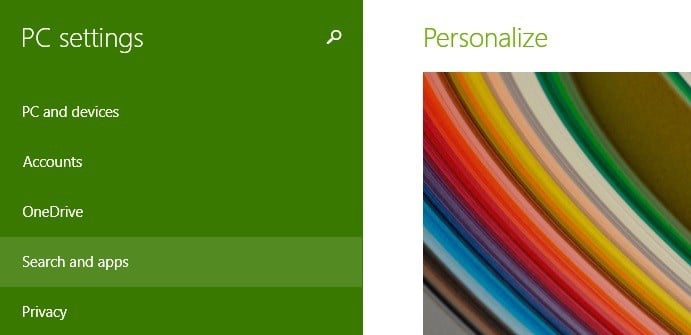 Раздел Стандартные приложения в настройках Windows 8.1