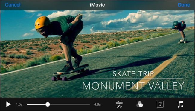 Процесс редактирования видео в iMovie на iPhone