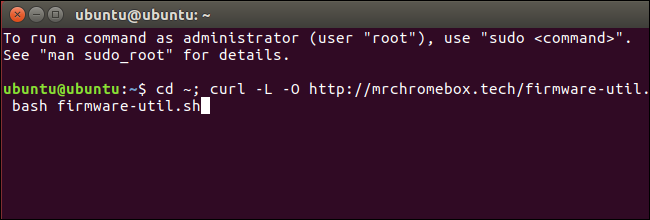 Терминал Ubuntu с командой curl для загрузки скрипта