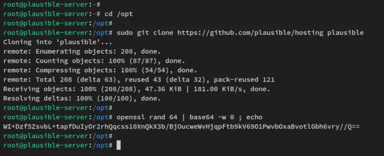 Клонирование репозитория Plausible