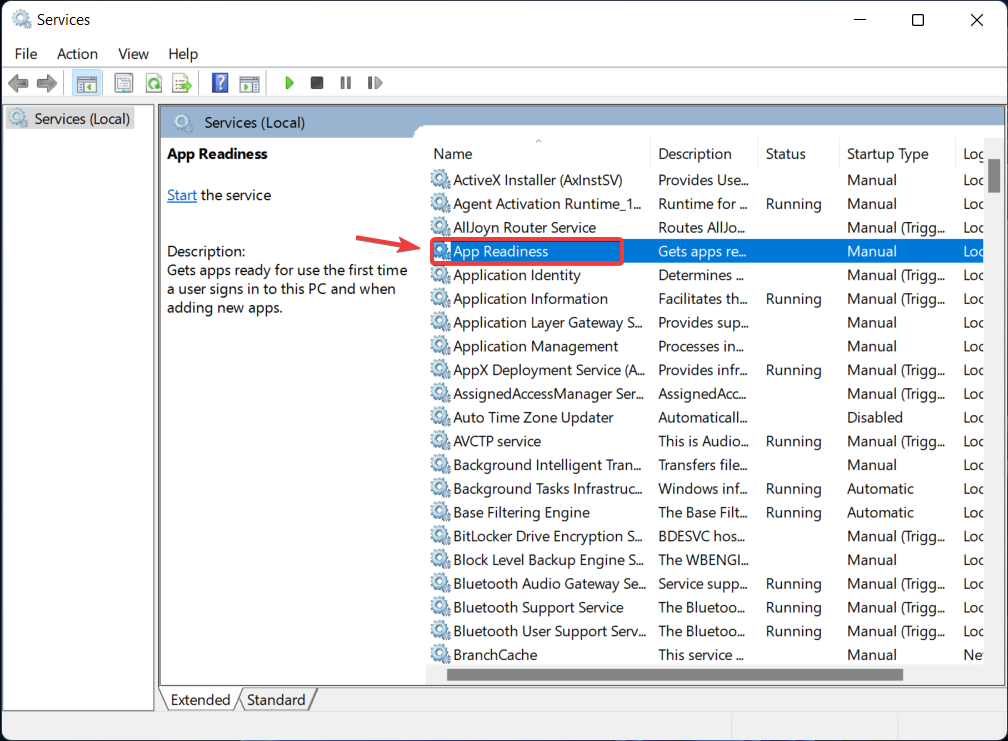 Служба App Readiness