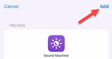 Нажмите «Добавить», чтобы поместить ярлык на рабочий стол iPhone.