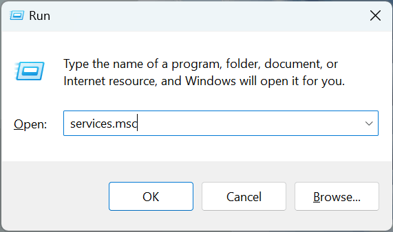 Ввод команды в утилите «Выполнить»
